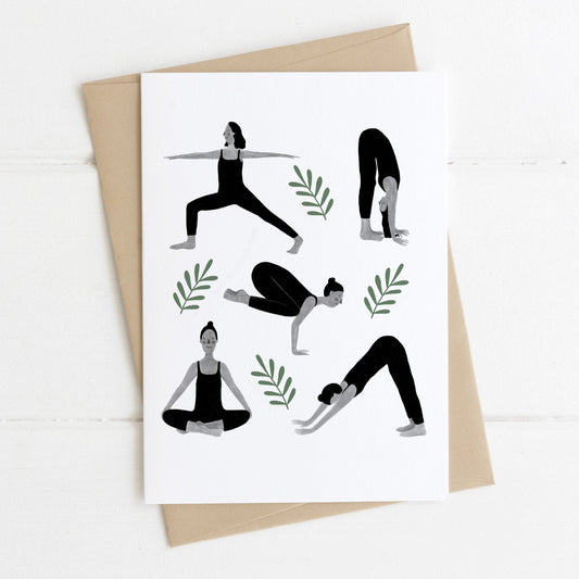 Yoga Poses Illustrated Greeting Card