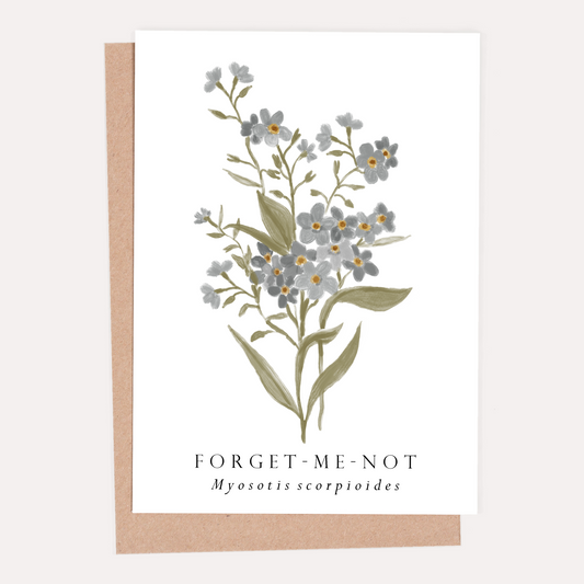 Forget me Not Botanical Greeting Card